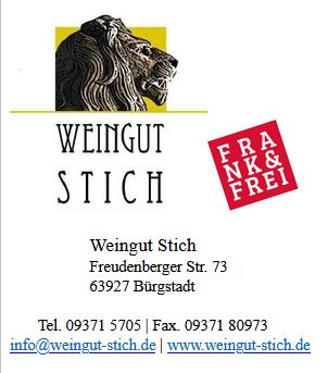 Das Bild zeigt das Logo des Weingutes Stich in Bürgstadt